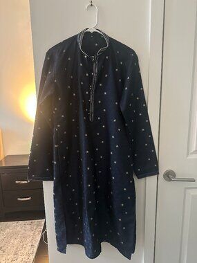 Men's Navy and Gold Kurta